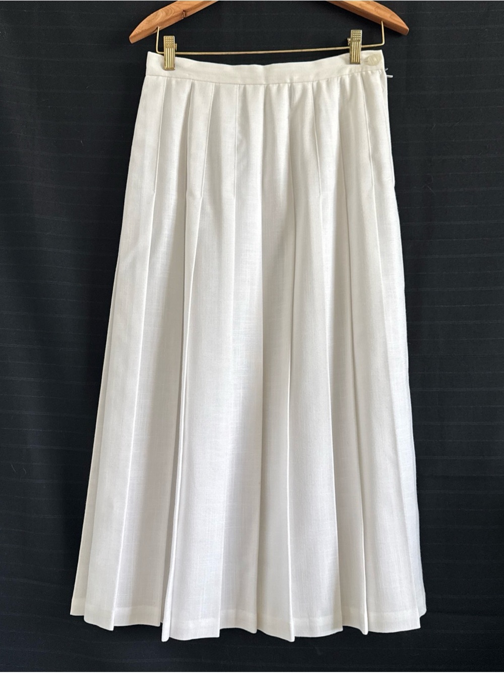 Vintage Suburbans White Pleated Midi Skirt 10 Cottagecore Modest Old Money